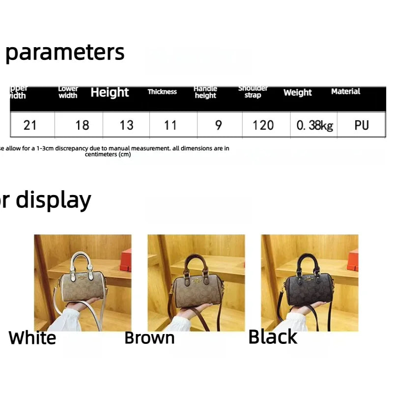 Premium Brown Monogram Handbag & Crossbody Satchel for Women