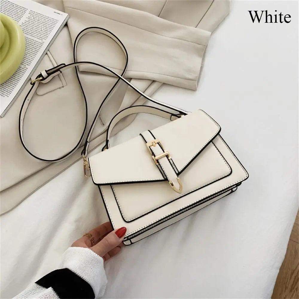 Elegant Buckle-Detail Top Handle Satchel & Crossbody Bag