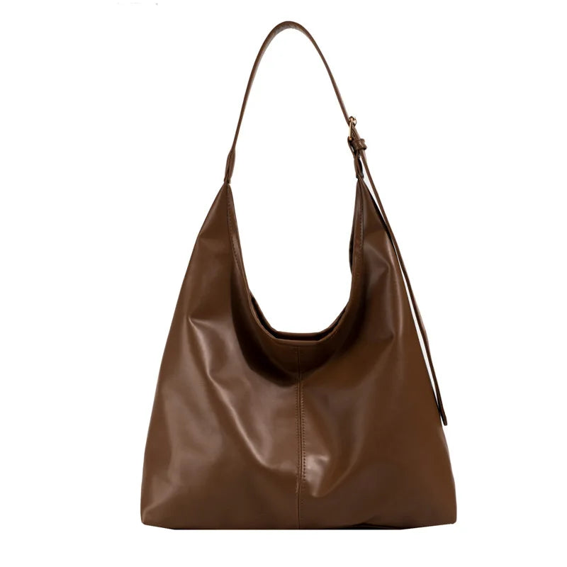 Casual Slouchy Leather Shoulder Bag | Everyday Tote Purse