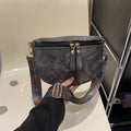 Casual Distressed Faux Leather Fanny Pack & Wide-Strap Crossbody Chest Bag for Women