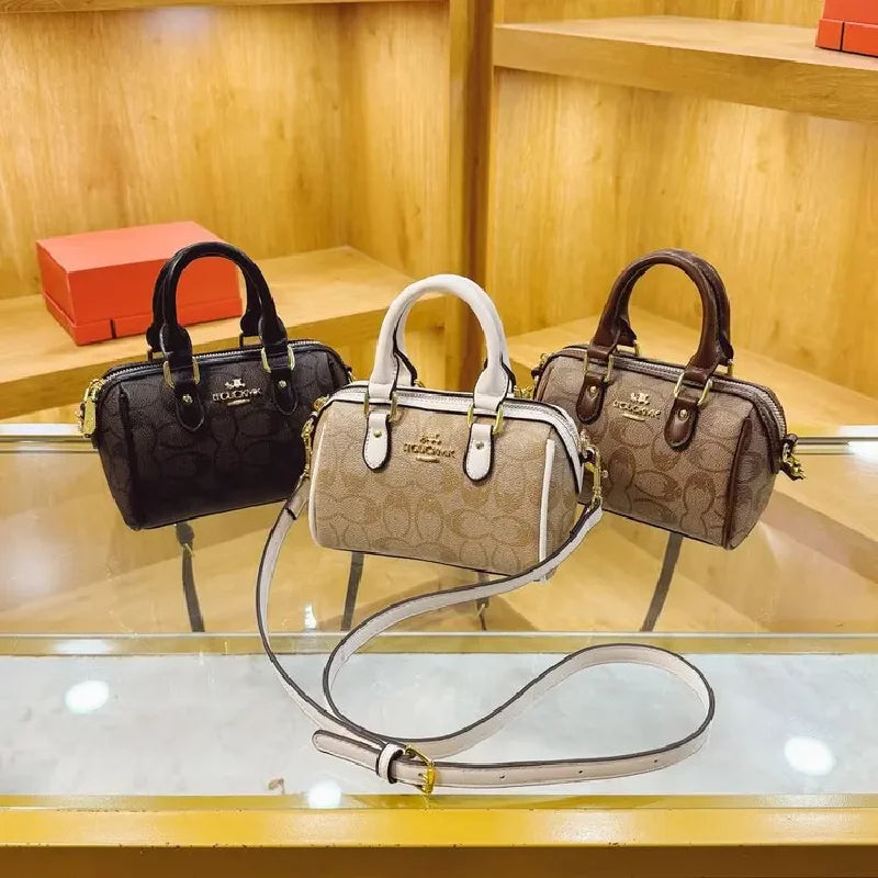 Premium Brown Monogram Handbag & Crossbody Satchel for Women