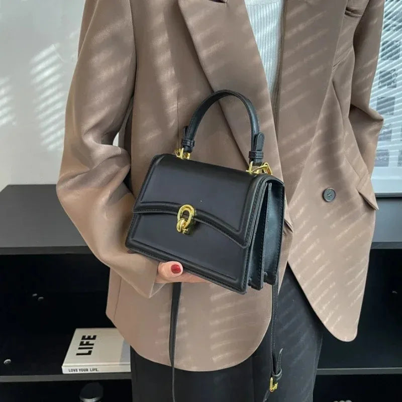 Elegant Structured Top Handle Satchel & Crossbody Bag
