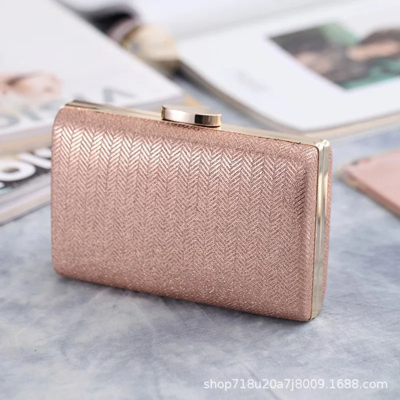 Glitter Chevron Hard-Shell Evening Clutch & Party Purse