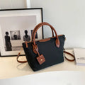 Women’s Waterproof Nylon Handbag with PU Leather Trim & Adjustable Crossbody Strap