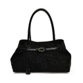 Vintage Suede Leopard Print Belted Tote Bag