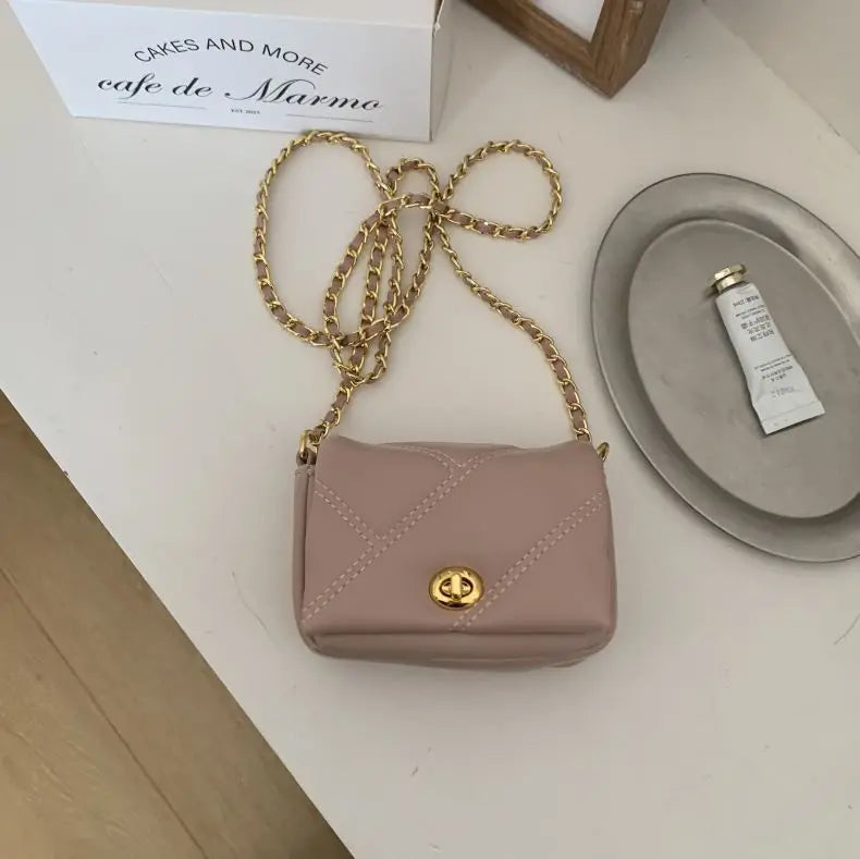 Chic Quilted Chain Strap Mini Crossbody Bag