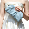 Glamorous Satin Pleated Evening Clutch & Handbag