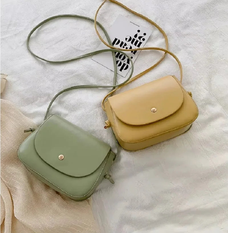 Classic Yellow Minimalist Flap Crossbody & Shoulder Bag
