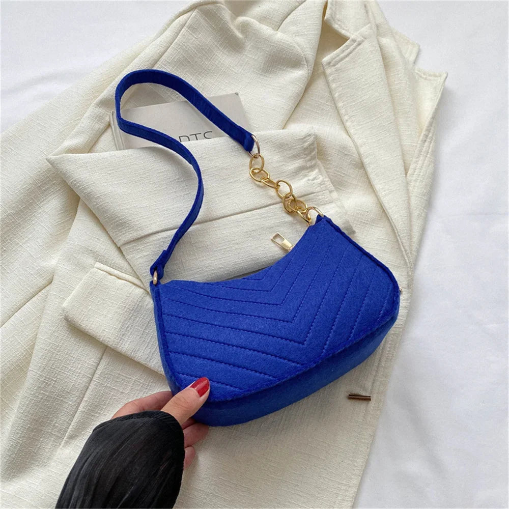 Chic Hot Pink Quilted Underarm Shoulder Bag with Gold Chain Strap
