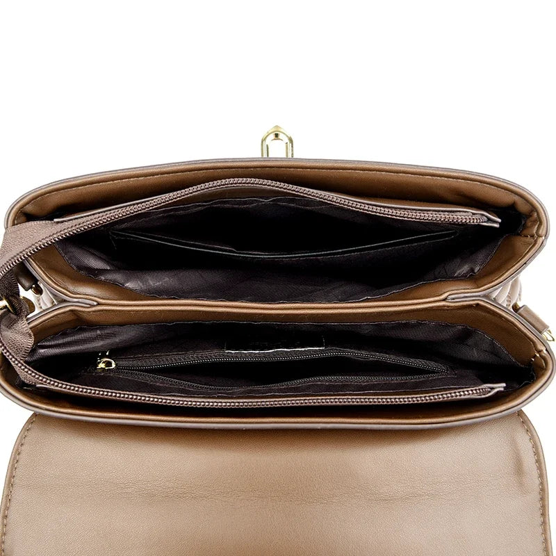 Elegant Quilted Diamond Pattern Top-Handle Bag with Gold Twist Lock Closure