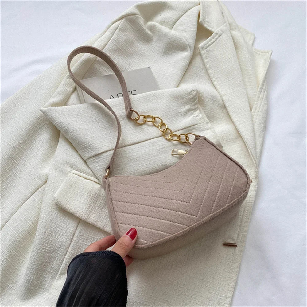 Chic Hot Pink Quilted Underarm Shoulder Bag with Gold Chain Strap