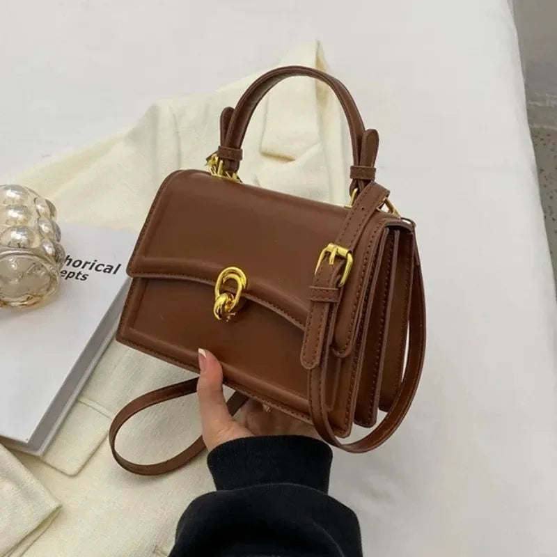 Elegant Structured Top Handle Satchel & Crossbody Bag
