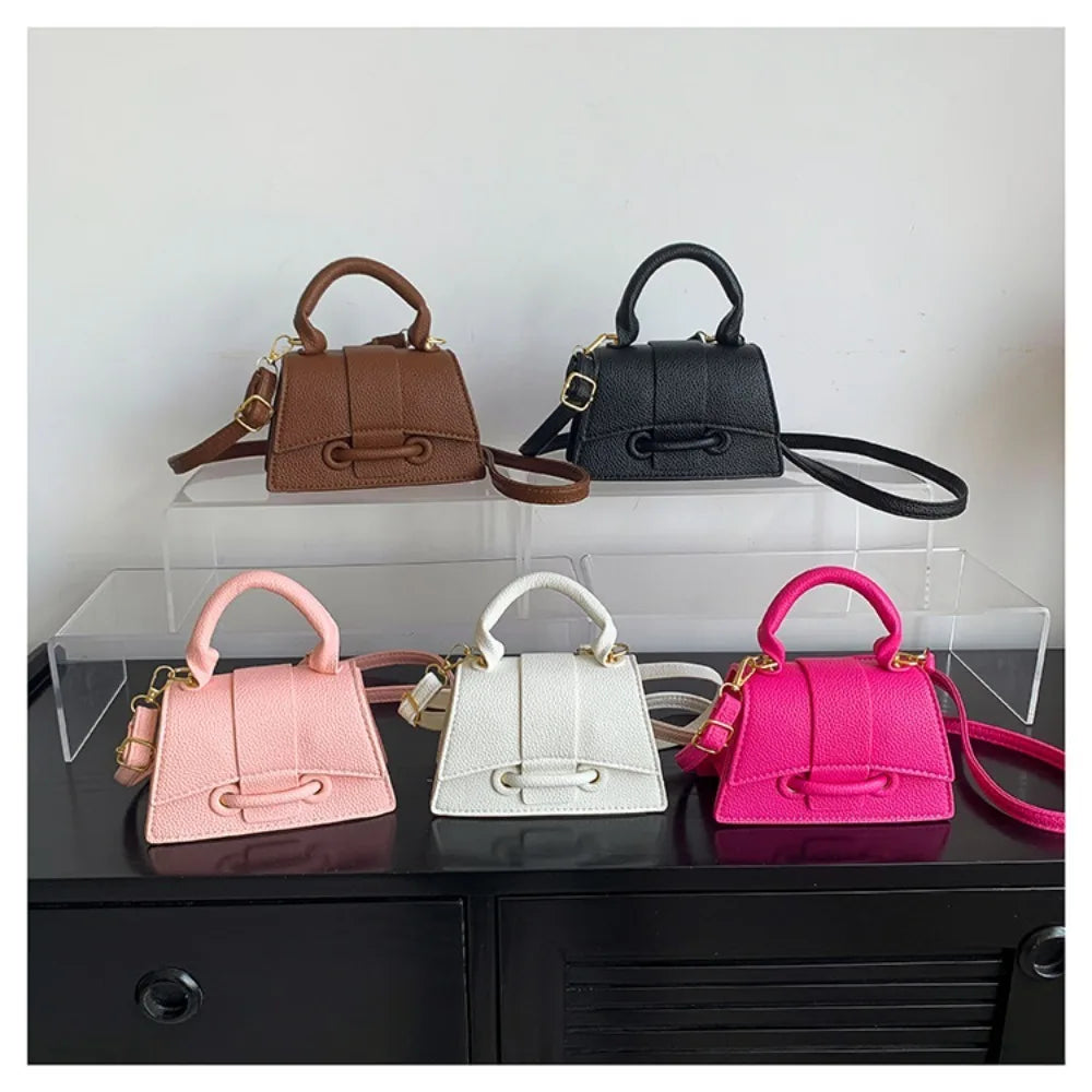 Chic Black Mini Top Handle Crossbody Bag