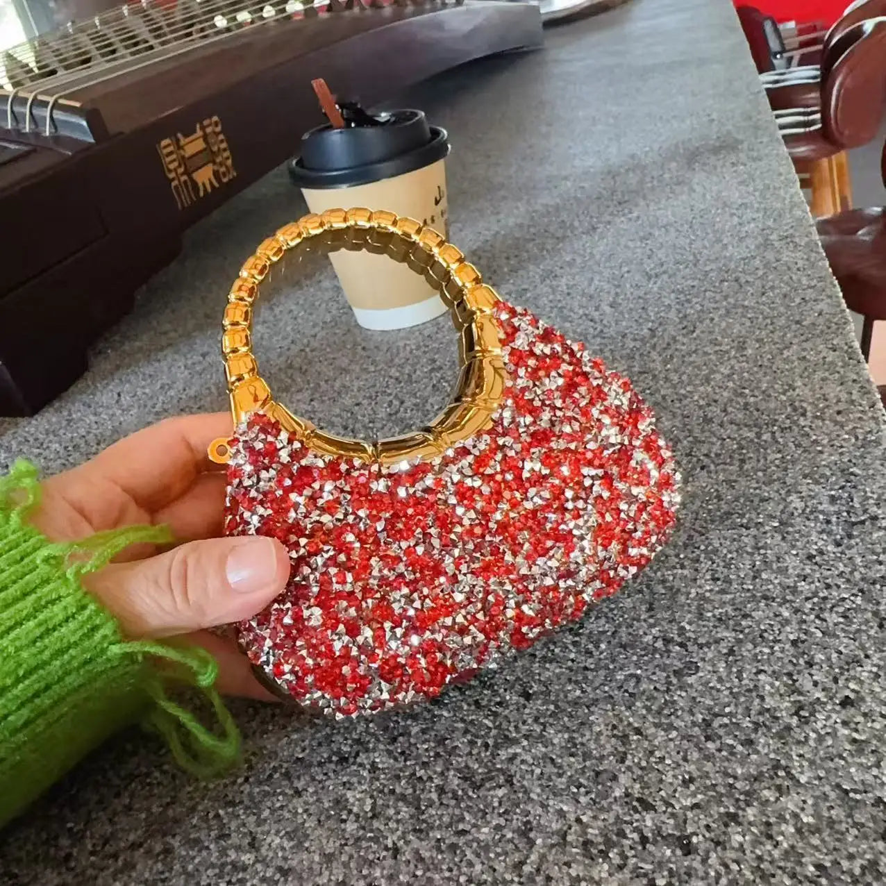 Bling Sparkle Metallic Handle Evening Clutch – Aura Bags