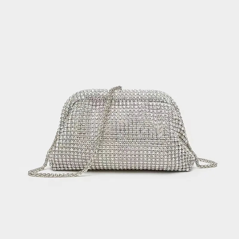 Dazzling Mesh Rhinestone Clutch with Chain Strap – Aura Bags