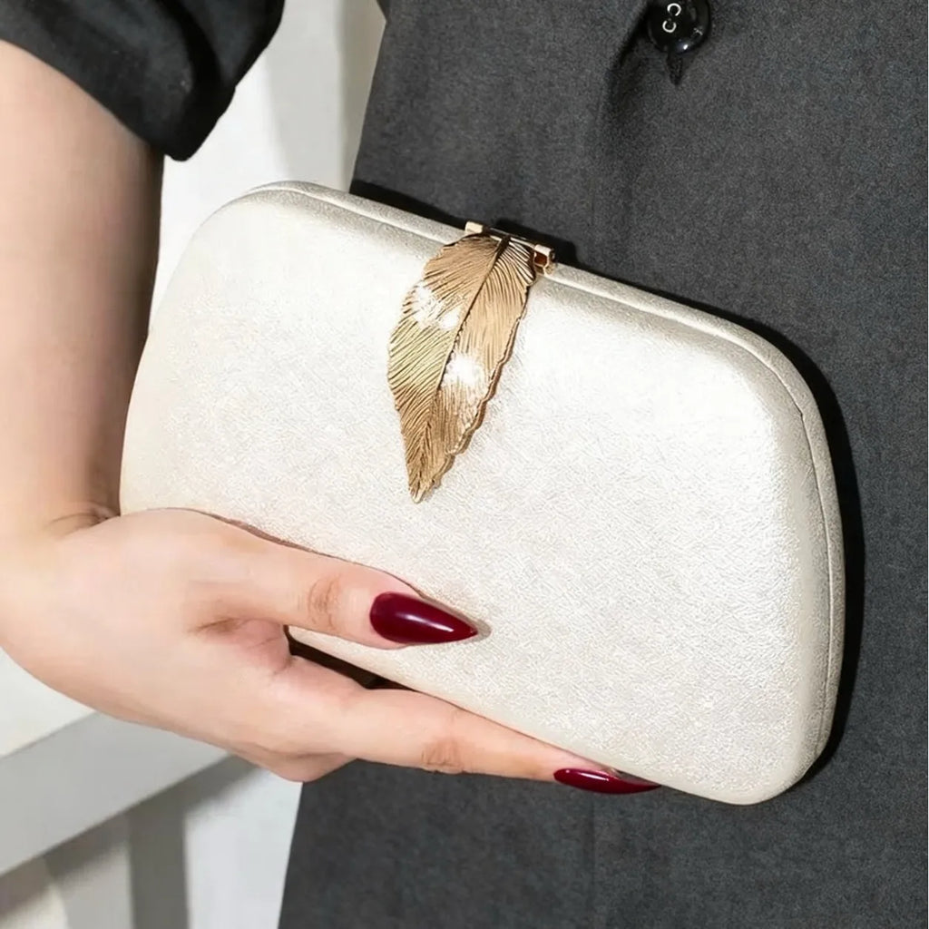 The Ultimate Wedding & Party Velvet Leaf-Clasp Clutch Bag 🍷✨
