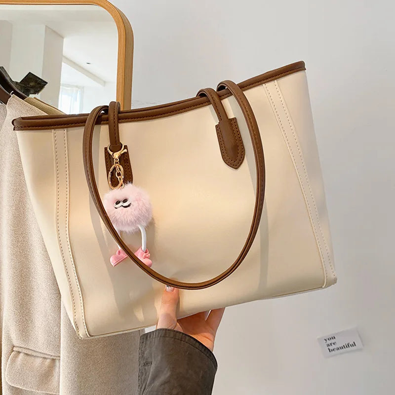Minimalist Smooth Leather Everyday Tote Bag