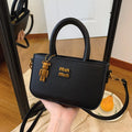 Aura Chic Brown PU Leather Crossbody Bag | Aesthetic Top Handle Handbag with Bear Charm