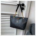 Elegant Monogram Shoulder Tote Bag | Luxury Chain Strap Women's Handbag