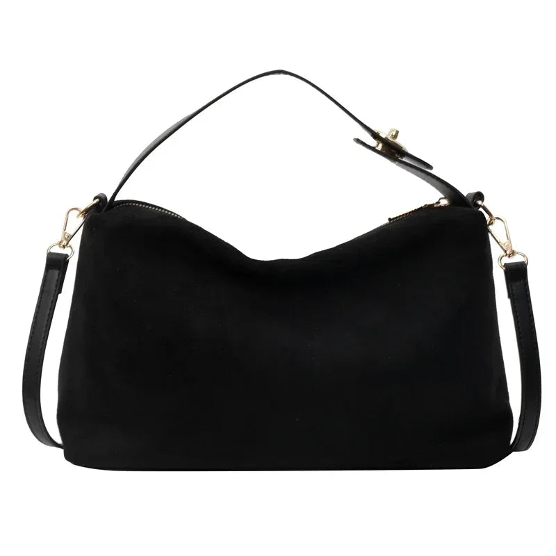 Casual Slouchy Suede Top Handle & Crossbody Shoulder Bag