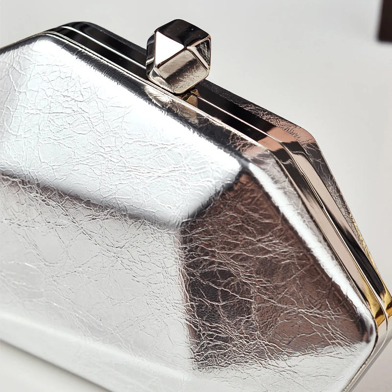 Luxury Geometric Diamond-Cut Acrylic Evening Party Clutch & Crossbody Bag