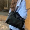 Vintage Dark Brown Leather Shoulder Bag | Retro Boston Duffel Tote with Cute Charm