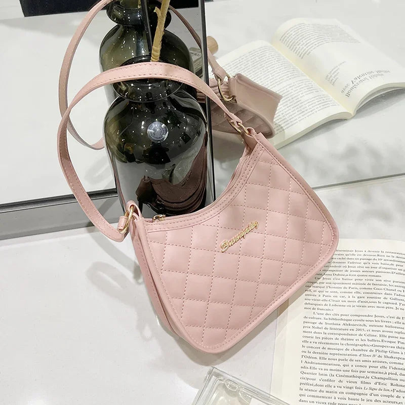 Aesthetic Pastel Pink Quilted Shoulder Bag | Soft Girl & Coquette Aesthetic Mini Purse 💕