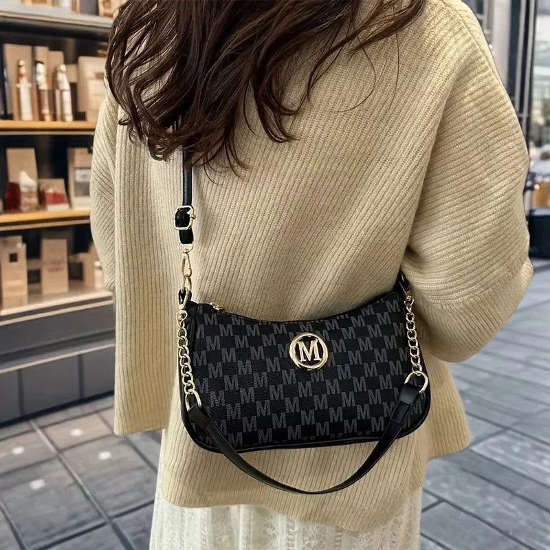 Trendy Monogram Chain Shoulder Bag