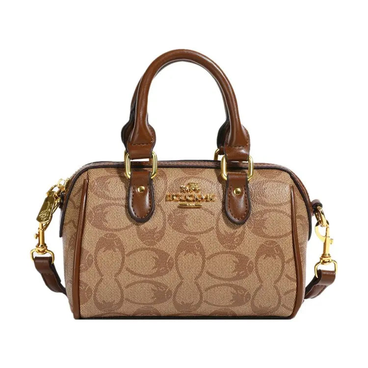Premium Brown Monogram Handbag & Crossbody Satchel for Women