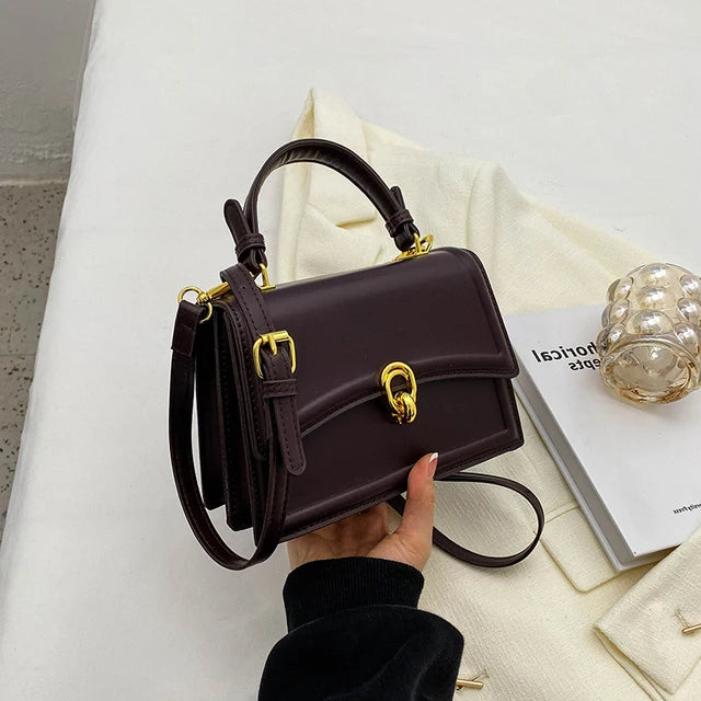Elegant Structured Top Handle Satchel & Crossbody Bag