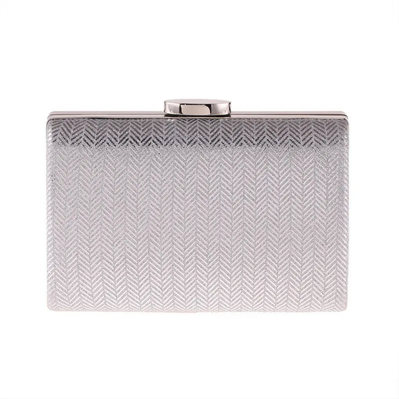 Glitter Chevron Hard-Shell Evening Clutch & Party Purse