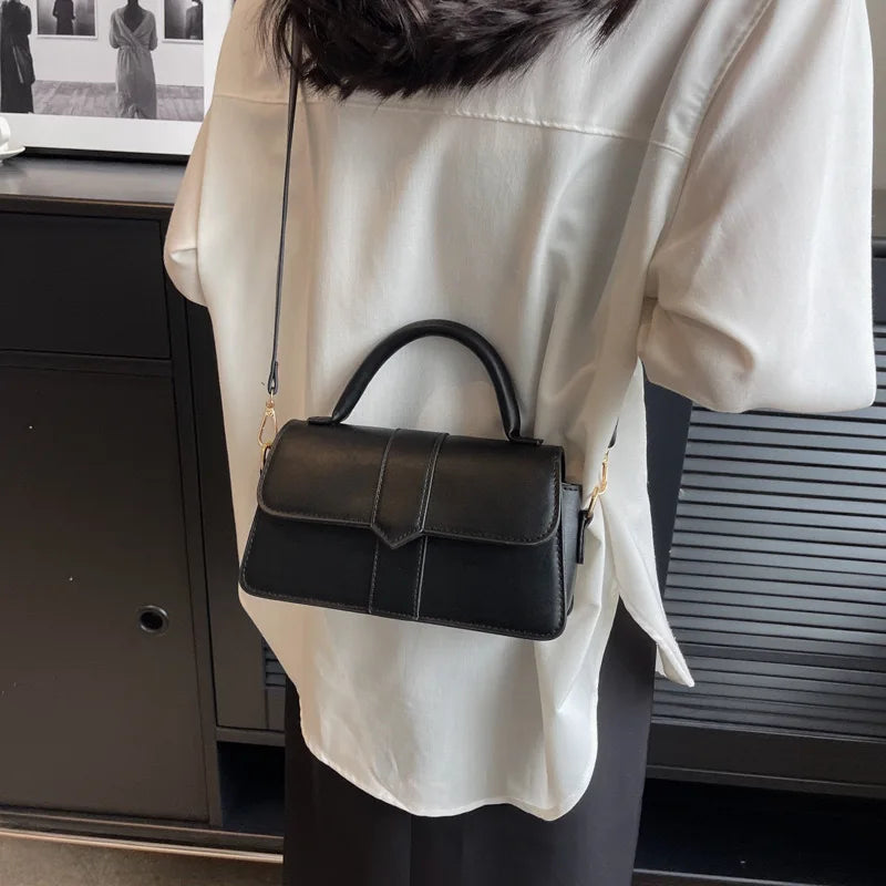 Minimalist Top-Handle Flap Handbag & Crossbody Bag - Elegant Daily Shoulder Bag
