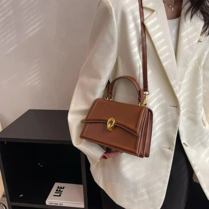 Elegant Structured Top Handle Satchel & Crossbody Bag