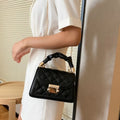 Aura Bags Pastel Lilac Quilted Mini Flap Bag with Scrunchie Handle and Gold Chain