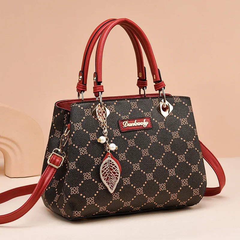 Elegant Printed Pattern Shoulder Bag – Classic Ladies Tote Bag with Long Strap