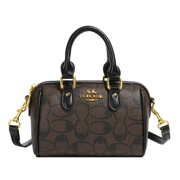Premium Brown Monogram Handbag & Crossbody Satchel for Women