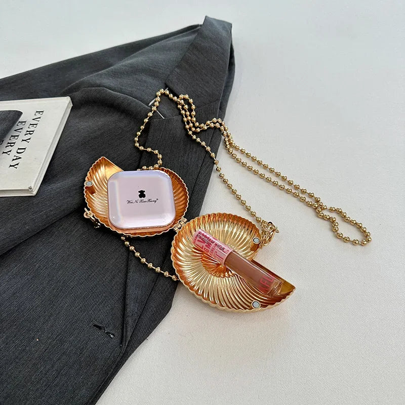 Statement Nautilus Shell Hard-Case Evening Bag