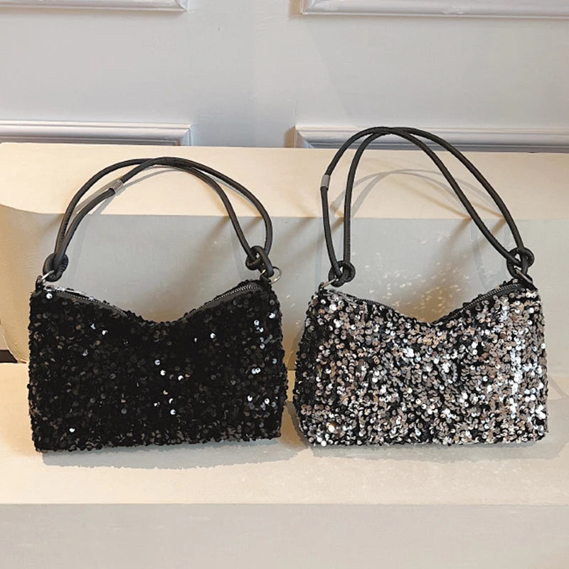 Shiny Full Sequin Mini Handbag – Elegant Party Wear Shoulder Purse for Women