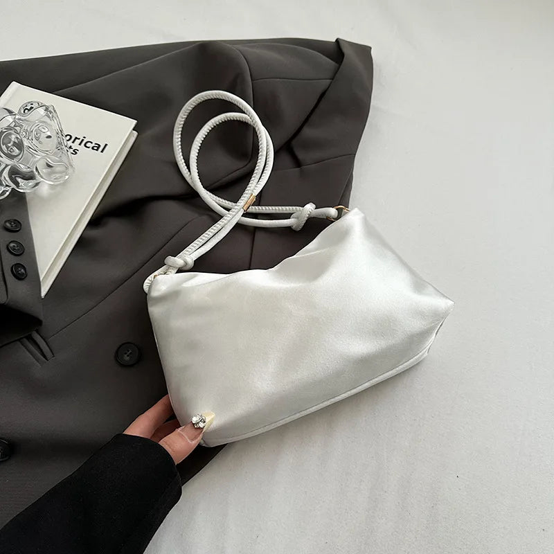 Satin Silk Knotted Strap Shoulder Bag