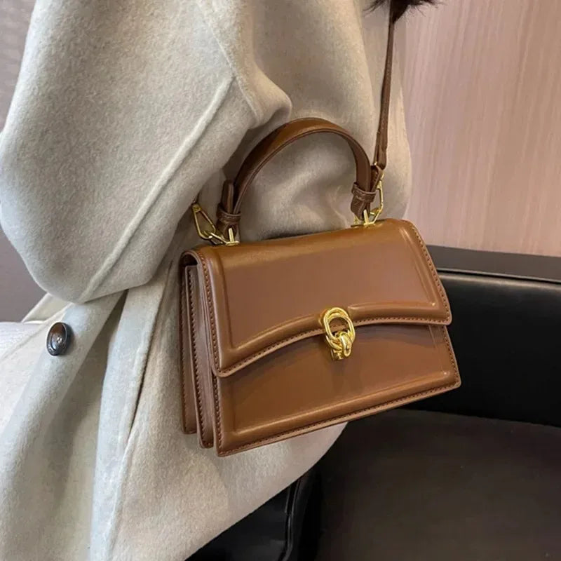 Elegant Structured Top Handle Satchel & Crossbody Bag
