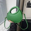 Modern Round Handle Pleated Mini Hand Bag & Top-Handle Handbag
