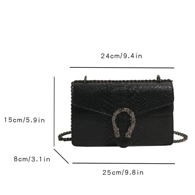 Luxury Crocodile Pattern Chain Shoulder Bag