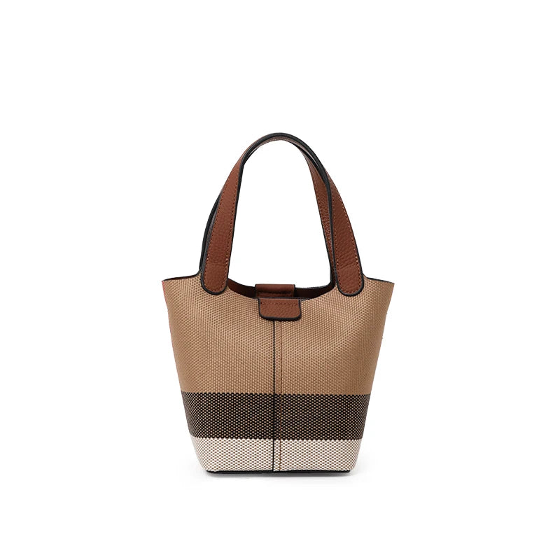Vintage Plaid Canvas Handbag