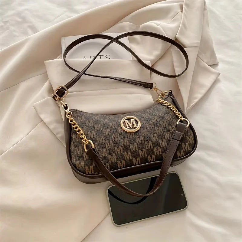 Trendy Monogram Chain Shoulder Bag