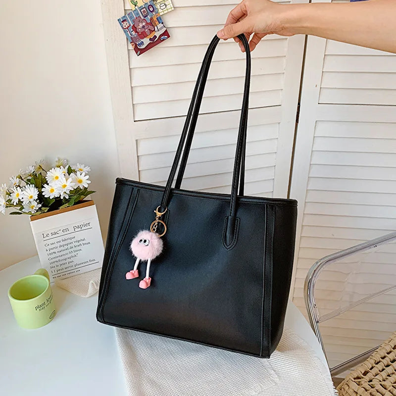 Minimalist Smooth Leather Everyday Tote Bag