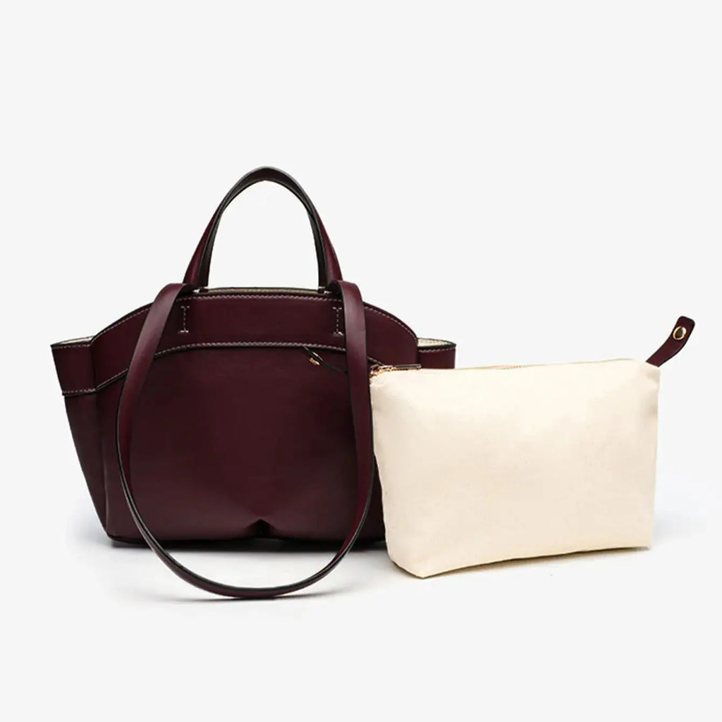Elegance Redefined: Rich Maroon Structured Tote & Shoulder Bag
