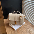 Aura Vintage Metallic Lock Crossbody Bag | Chic Suede & Leather Shoulder Bag