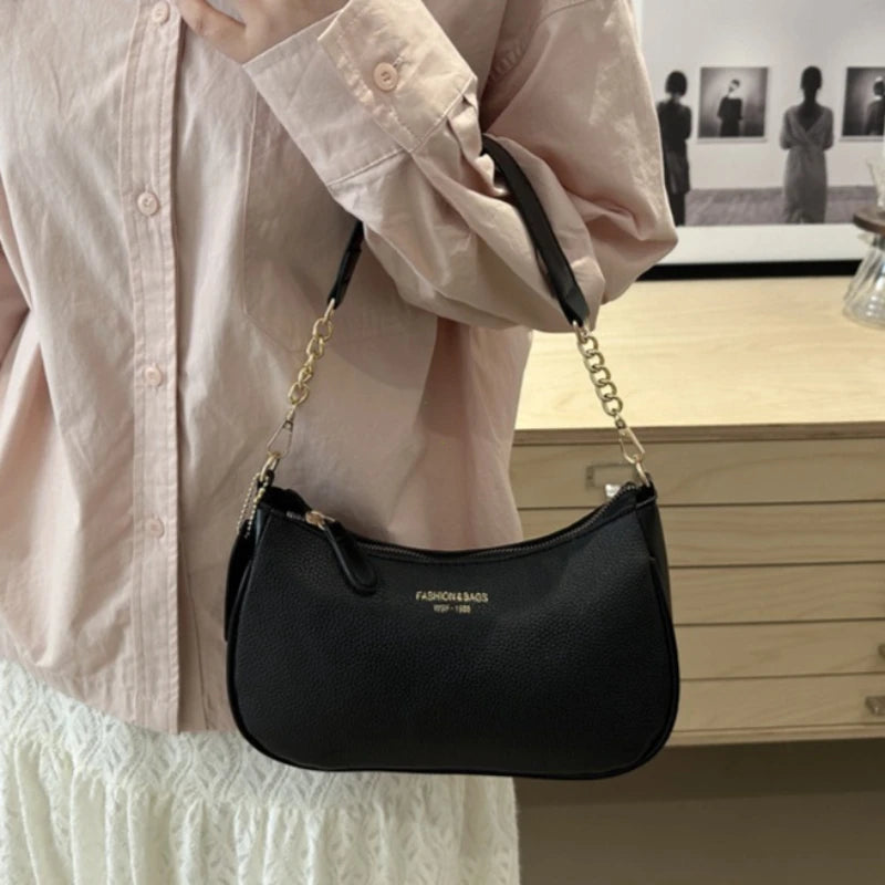 Minimalist Leather Crescent Shoulder & Crossbody Bag