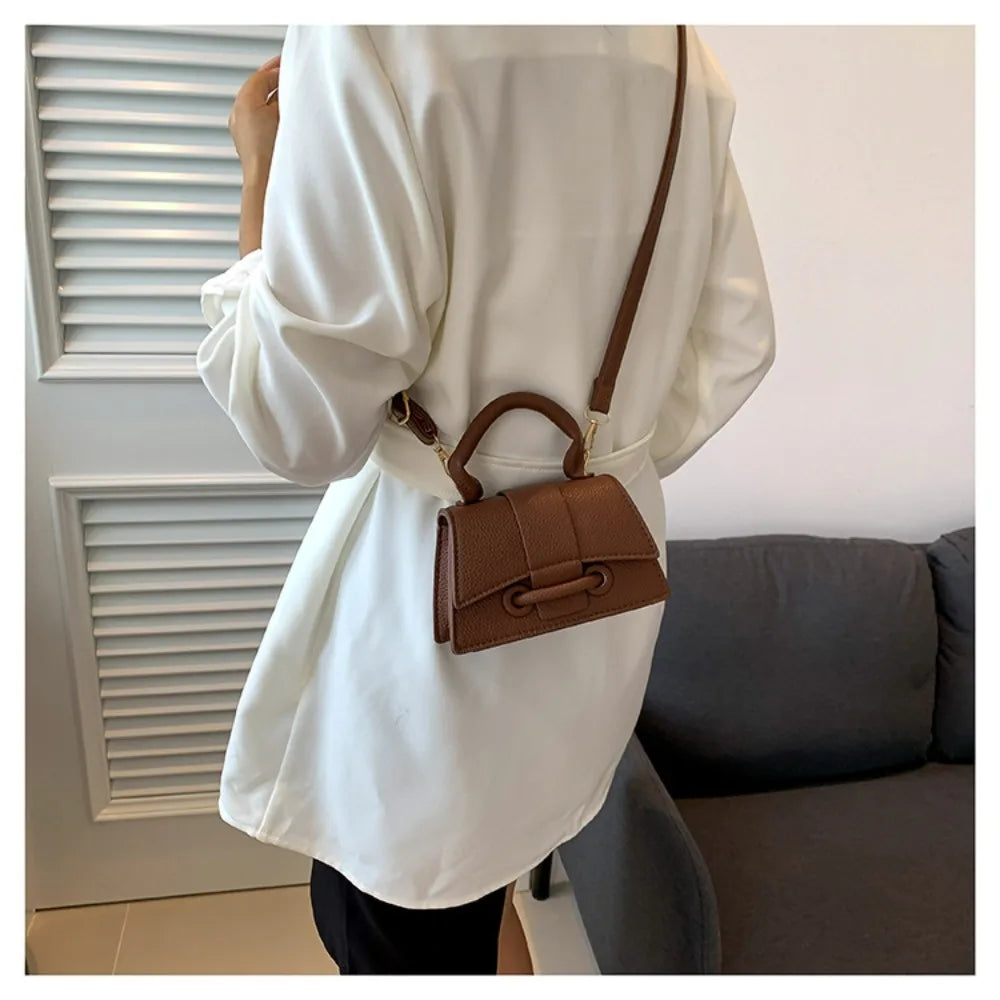 Chic Black Mini Top Handle Crossbody Bag