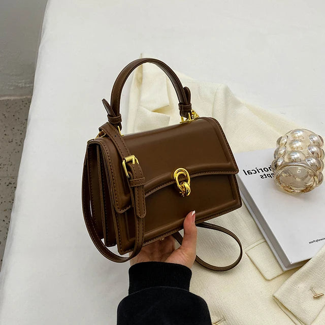 Elegant Structured Top Handle Satchel & Crossbody Bag
